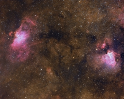 M16 & M17, Eagle and Swan Nebula